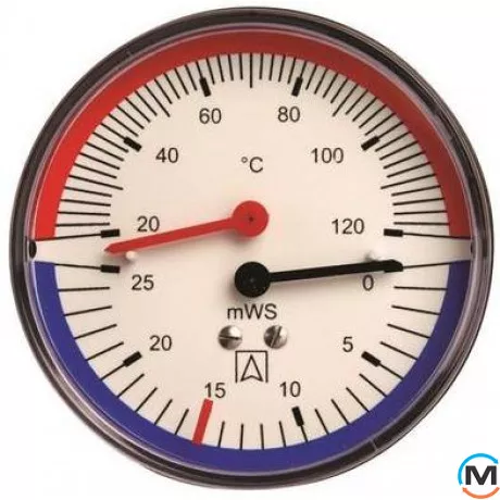 Термогидрометр аксиальный TH Afriso 20-120°C,80мм,0-60 м вод. ст.,1/2", фото 