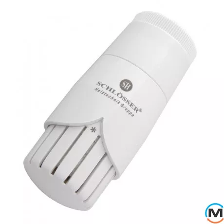 Термостатическая головка Schlosser DIAMANT DZ белая, Исполнение: Механическая, Цвет: Белый, Нулевое положение: Нет, Присоединение: M23,5х1,5 (Click), фото 