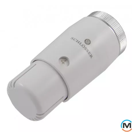 Термостатическая головка Schlosser MINI белая M30X1,5 (601100033), Исполнение: Механическая, Цвет: Белый, Нулевое положение: Нет, Присоединение: М30х1,5, фото 