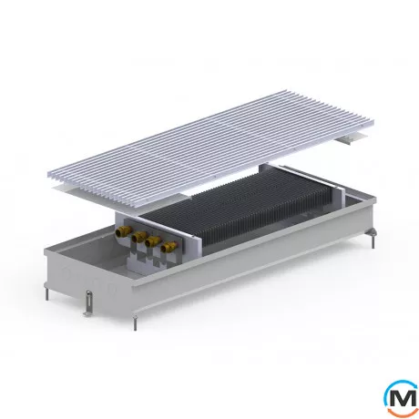 Внутрішньопідлоговий конвектор Carrera C2.Inox.380.3000.120, Тип конвектора: Без вентилятора, Корпус конвектора: Нержавіюча сталь, Кількість теплообмінників: 2, Глибина (мм): 120, Ширина (мм): 380, Довжина (мм): 3000, фото 