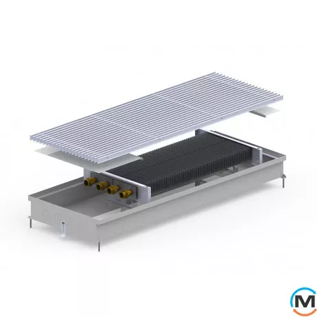 Внутрішньопідлоговий конвектор Carrera C2.Inox.380.1250.90, Тип конвектора: Без вентилятора, Корпус конвектора: Нержавіюча сталь, Кількість теплообмінників: 2, Глибина (мм): 90, Ширина (мм): 380, Довжина (мм): 1250, фото 