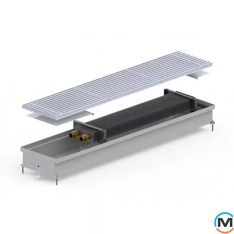 Внутрішньопідлоговий конвектор Carrera C.Inox.230.3000.90, Тип конвектора: Без вентилятора, Корпус конвектора: Нержавіюча сталь, Кількість теплообмінників: 1, Глибина (мм): 90, Ширина (мм): 230, Довжина (мм): 3000, фото 