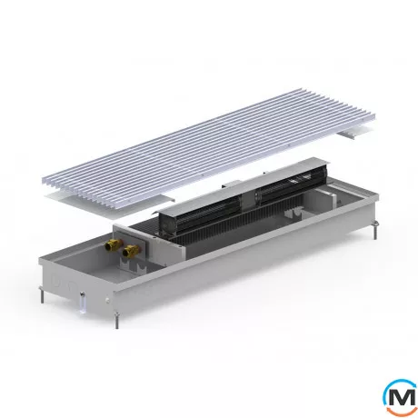 Внутрішньопідлоговий конвектор Carrera CV.Inox.250.1750.90, Тип конвектора: З вентилятором, Корпус конвектора: Нержавіюча сталь, Кількість теплообмінників: 1, Глибина (мм): 90, Ширина (мм): 250, Довжина (мм): 1750, фото 