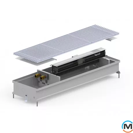 Внутрішньопідлоговий конвектор Carrera CV.Inox.280.1500.120, Тип конвектора: З вентилятором, Корпус конвектора: Нержавіюча сталь, Кількість теплообмінників: 1, Глибина (мм): 120, Ширина (мм): 280, Довжина (мм): 1500, фото 