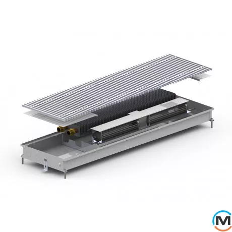 Внутрішньопідлоговий конвектор Carrera CV.Inox.250.2000.65, Тип конвектора: З вентилятором, Корпус конвектора: Нержавіюча сталь, Кількість теплообмінників: 1, Глибина (мм): 65, Ширина (мм): 250, Довжина (мм): 2000, фото 