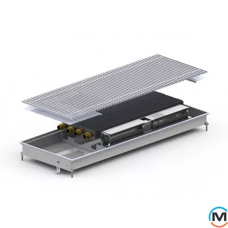 Внутрішньопідлоговий конвектор Carrera MV2.Inox.380.2250.65, Тип конвектора: З вентилятором, Корпус конвектора: Нержавіюча сталь, Кількість теплообмінників: 2, Глибина (мм): 65, Ширина (мм): 380, Довжина (мм): 2250, фото 