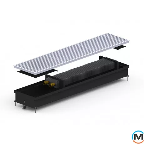 Внутрішньопідлоговий конвектор Carrera S.Black.230.2000.90, Тип конвектора: Без вентилятора, Корпус конвектора: Метал у чорному кольорі, Кількість теплообмінників: 1, Глибина (мм): 90, Ширина (мм): 230, Довжина (мм): 2000, фото 