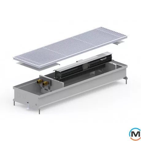 Внутрипольный конвектор Carrera SV.Inox.280.2500.120, Тип конвектора: С вентилятором, Корпус конвектора: Нержавеющая сталь, Кол-во теплообменников: 1, Глубина (мм): 120, Ширина (мм): 280, Длина (мм): 2500, фото 