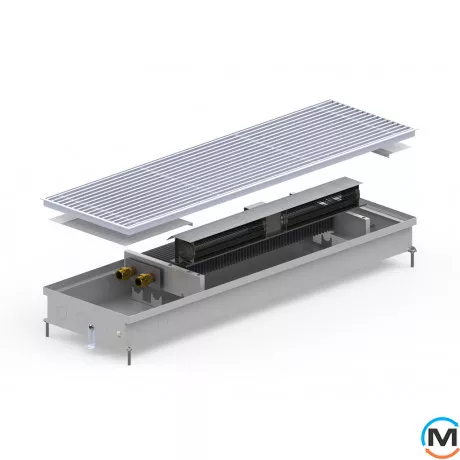 Внутрішньопідлоговий конвектор Carrera SV.Inox.250.1250.90, Тип конвектора: З вентилятором, Корпус конвектора: Нержавіюча сталь, Кількість теплообмінників: 1, Глибина (мм): 90, Ширина (мм): 250, Довжина (мм): 1250, фото 