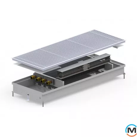 Внутрішньопідлоговий конвектор Carrera SV2.Inox.380.3000.90, Тип конвектора: З вентилятором, Корпус конвектора: Нержавіюча сталь, Кількість теплообмінників: 2, Глибина (мм): 90, Ширина (мм): 380, Довжина (мм): 3000, фото 