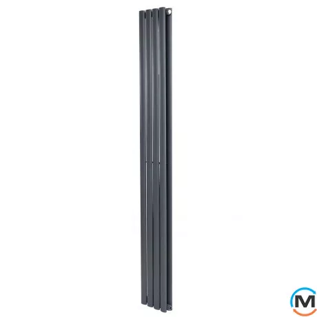 Вертикальный дизайнерский радиатор ARTTIDESIGN Rimini II 4/1500/236/50 серый матовый, Подключение радиатора: Нижнее, Исполнение: Вертикальный, Цвет: Серый, Высота (мм): 1500, Кол-во секций: 4, Длина (мм): 236, Глубина (мм): 103, Количество рядов: 2, фото 