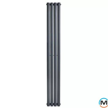 Вертикальный дизайнерский радиатор ARTTIDESIGN Rimini II 4/1500/236/50 серый матовый, Подключение радиатора: Нижнее, Исполнение: Вертикальный, Цвет: Серый, Высота (мм): 1500, Кол-во секций: 4, Длина (мм): 236, Глубина (мм): 103, Количество рядов: 2, фото , изображение 4