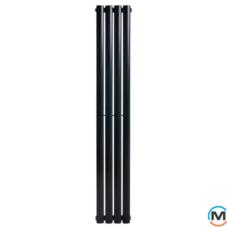 Вертикальний дизайнерський радіатор ARTTIDESIGN Rimini 4/1500/236 чорний матовий, Підключення радіатора: Бокове, Виконання: Вертикальний, Колір: Чорний, Висота (мм): 1500, Кількість секцій: 4, Довжина (мм): 236, Кількість рядів: 1, фото , зображення 4