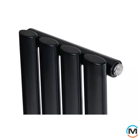 Вертикальний дизайнерський радіатор ARTTIDESIGN Rimini 4/1500/236 чорний матовий, Підключення радіатора: Бокове, Виконання: Вертикальний, Колір: Чорний, Висота (мм): 1500, Кількість секцій: 4, Довжина (мм): 236, Кількість рядів: 1, фото , зображення 5