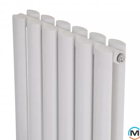 Вертикальный дизайнерский радиатор ARTTIDESIGN Rimini II 6/1800/354/50 белый матовый, Подключение радиатора: Нижнее, Исполнение: Вертикальный, Цвет: Белый, Высота (мм): 1800, Кол-во секций: 6, Длина (мм): 354, Количество рядов: 2, фото , изображение 6