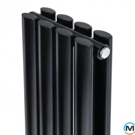 Вертикальный дизайнерский радиатор ARTTIDESIGN Rimini II 4/1500/236/50 черный матовый, Подключение радиатора: Нижнее, Исполнение: Вертикальный, Цвет: Черный, Высота (мм): 1500, Кол-во секций: 4, Длина (мм): 236, Глубина (мм): 10.3, Количество рядов: 2, фото , изображение 5