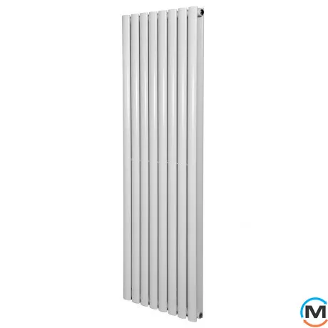 Вертикальный дизайнерский радиатор ARTTIDESIGN Rimini II 8/1500/472/50 белый матовый, Подключение радиатора: Нижнее, Исполнение: Вертикальный, Цвет: Белый, Высота (мм): 1500, Кол-во секций: 8, Длина (мм): 472, Глубина (мм): 103, Количество рядов: 2, фото 