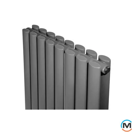 Вертикальний дизайнерський радіатор ARTTIDESIGN Rimini II 8/1500/472/50 сірий матовий, Підключення радіатора: Нижнє, Виконання: Вертикальний, Колір: Сірий, Висота (мм): 1500, Кількість секцій: 8, Довжина (мм): 472, Глибина (мм): 103, Кількість рядів: 2, фото , зображення 5