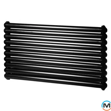Горизонтальний дизайн радіатор ARTTIDESIGN Sora 10/600/1200 чорний матовий, Виконання: Горизонтальний, Колір: Чорний, Висота (мм): 600, Глибина (мм): 110, Довжина (мм): 1200, фото 