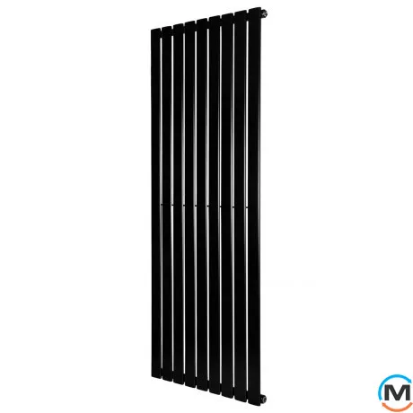 Вертикальний дизайнерський радіатор ARTTIDESIGN Livorno 9/1800/612/50 чорний матовий, Підключення радіатора: Нижнє, Виконання: Вертикальний, Колір: Чорний, Висота (мм): 1800, Кількість секцій: 9, Довжина (мм): 612, Глибина (мм): 93, Кількість рядів: 1, фото 