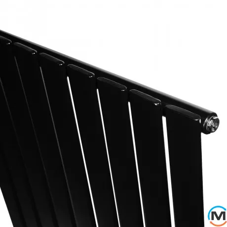 Вертикальний дизайнерський радіатор ARTTIDESIGN Livorno 9/1800/612/50 чорний матовий, Підключення радіатора: Нижнє, Виконання: Вертикальний, Колір: Чорний, Висота (мм): 1800, Кількість секцій: 9, Довжина (мм): 612, Глибина (мм): 93, Кількість рядів: 1, фото , зображення 5