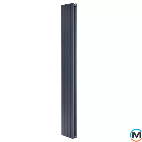 Вертикальний дизайнерський радіатор ARTTIDESIGN Terni II 4/1800/236/50 сірий матовий, Підключення радіатора: Нижнє, Колір: Сірий, Кількість секцій: 4, Кількість рядів: 2, Довжина (мм): 236, фото 