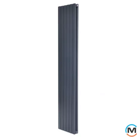 Вертикальний дизайнерський радіатор ARTTIDESIGN Terni II 6/1800/354/50 сірий матовий, Підключення радіатора: Нижнє, Виконання: Вертикальний, Колір: Сірий, Висота (мм): 1800, Кількість секцій: 6, Довжина (мм): 354, Глибина (мм): 99, Кількість рядів: 2, фото 