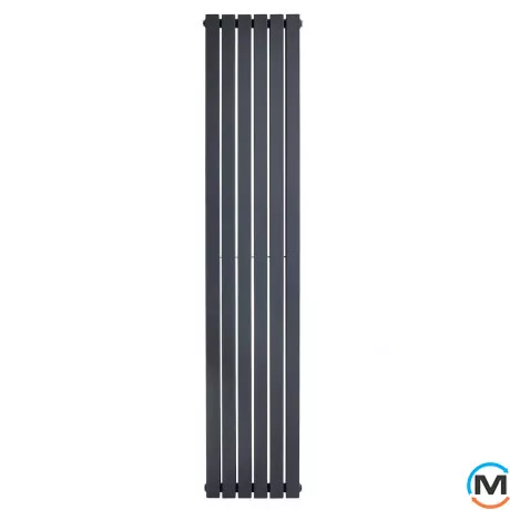 Вертикальний дизайнерський радіатор ARTTIDESIGN Terni II 6/1800/354/50 сірий матовий, Підключення радіатора: Нижнє, Виконання: Вертикальний, Колір: Сірий, Висота (мм): 1800, Кількість секцій: 6, Довжина (мм): 354, Глибина (мм): 99, Кількість рядів: 2, фото , зображення 4