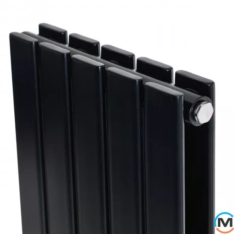 Дизайнерський вертикальний радіатор ARTTIDESIGN Livorno II 5/1800/340 чорний матовий, Виконання: Вертикальний, Колір: Чорний, Висота (мм): 1800, Глибина (мм): 103, Кількість секцій: 5, Довжина (мм): 340, Макс. Температура (град.): 90, фото , зображення 5