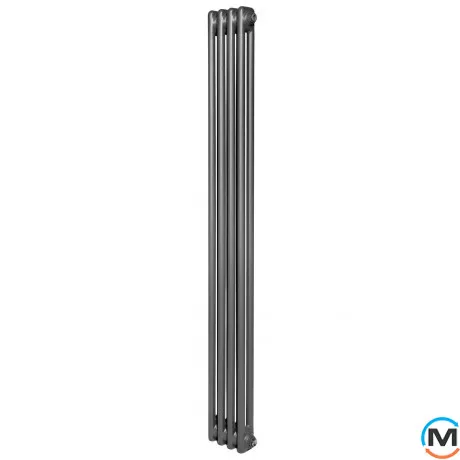 Вертикальный дизайнерский радиатор ARTTIDESIGN Bari II 4/1800/200 серый матовый, Подключение радиатора: Боковое, Исполнение: Вертикальный, Цвет: Серый, Высота (мм): 1800, Ширина (мм): 200, Количество рядов: 2, фото 