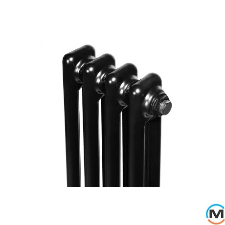 Вертикальный дизайнерский радиатор ARTTIDESIGN Bari II 4/1800/200 черный матовый, Подключение радиатора: Боковое, Исполнение: Вертикальный, Цвет: Черный, Высота (мм): 1800, Ширина (мм): 200, Количество рядов: 2, фото , изображение 2