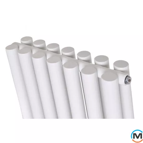 Вертикальний радіатор дизайнерський ARTTIDESIGN Matera II 7/1800/413/50 білий матовий, Підключення радіатора: Нижнє, Колір: Білий, Кількість секцій: 7, фото , зображення 2