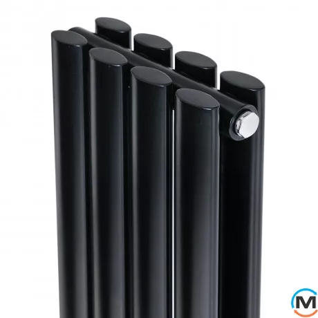 Вертикальный дизайнерский радиатор ARTTIDESIGN Rimini II 4/1800/236/50 черный матовый, Подключение радиатора: Нижнее, Исполнение: Вертикальный, Цвет: Черный, Высота (мм): 1800, Кол-во секций: 4, Длина (мм): 236, Глубина (мм): 103, Количество рядов: 2, фото , изображение 2