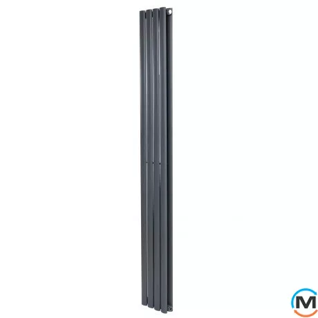 Вертикальный дизайнерский радиатор ARTTIDESIGN Rimini II 4/1800/236/50 серый матовый, Подключение радиатора: Нижнее, Исполнение: Вертикальный, Цвет: Серый, Высота (мм): 1800, Кол-во секций: 4, Длина (мм): 236, Глубина (мм): 103, Количество рядов: 2, фото 