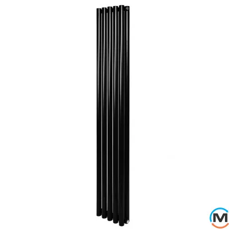 Вертикальний дизайнерський радіатор ARTTIDESIGN Matera II 5/1800/295/50 чорний матовий, Підключення радіатора: Нижнє, Колір: Чорний, Кількість секцій: 5, фото 