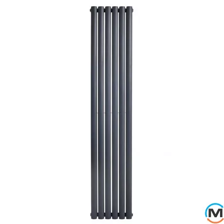 Вертикальный дизайнерский радиатор ARTTIDESIGN Rimini II 6/1800/354/50 серый матовый, Подключение радиатора: Нижнее, Исполнение: Вертикальный, Цвет: Серый, Высота (мм): 1800, Кол-во секций: 6, Длина (мм): 354, Глубина (мм): 103, Количество рядов: 2, фото , изображение 5
