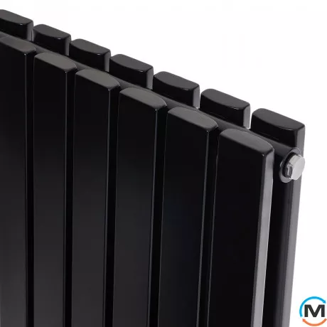 Горизонтальний дизайн радіатор ARTTIDESIGN Terni II G 14/600/826 чорний матовий, Підключення радіатора: Нижнє, Виконання: Горизонтальний, Колір: Чорний, Висота (мм): 600, Кількість секцій: 14, Довжина (мм): 826, Глибина (мм): 99, Кількість рядів: 2, фото , зображення 5