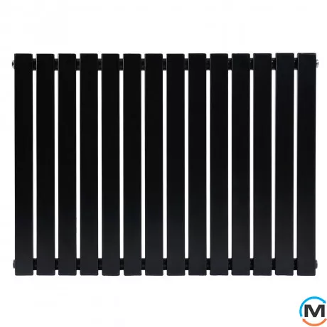 Горизонтальний дизайн радіатор ARTTIDESIGN Terni II G 14/600/826 чорний матовий, Підключення радіатора: Нижнє, Виконання: Горизонтальний, Колір: Чорний, Висота (мм): 600, Кількість секцій: 14, Довжина (мм): 826, Глибина (мм): 99, Кількість рядів: 2, фото , зображення 2