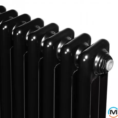 Горизонтальний дизайн радіатор ARTTIDESIGN Bari III G 13/600/605 чорний матовий, Виконання: Горизонтальний, Колір: Чорний, Висота (мм): 600, Глибина (мм): 118, Кількість секцій: 13, Довжина (мм): 605, фото , зображення 2