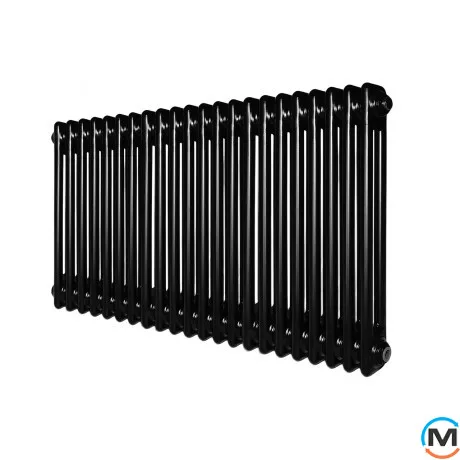 Горизонтальний дизайн радіатор ARTTIDESIGN Bari II G 22/500/1010 чорний матовий, Виконання: Горизонтальний, Колір: Чорний, Висота (мм): 500, Глибина (мм): 103, Кількість секцій: 22, Довжина (мм): 1010, фото 