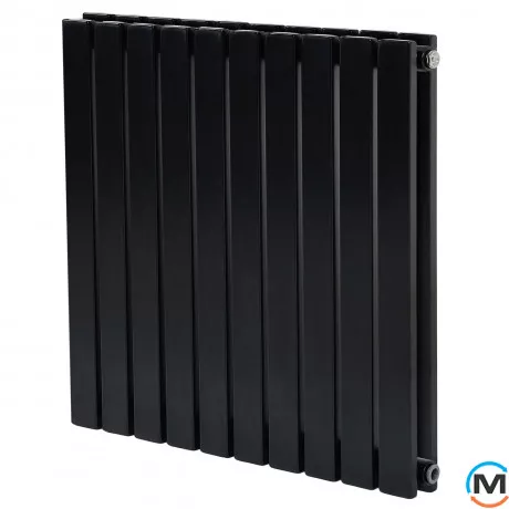 Горизонтальний дизайн радіатор ARTTIDESIGN Terni II G 10/600/590 чорний матовий, Підключення радіатора: Бокове, Виконання: Горизонтальний, Колір: Чорний, Висота (мм): 600, Кількість секцій: 10, Довжина (мм): 590, Глибина (мм): 99, Кількість рядів: 2, фото 