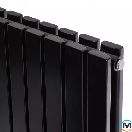 Горизонтальний дизайн радіатор ARTTIDESIGN Terni II G 10/600/590 чорний матовий, Підключення радіатора: Бокове, Виконання: Горизонтальний, Колір: Чорний, Висота (мм): 600, Кількість секцій: 10, Довжина (мм): 590, Глибина (мм): 99, Кількість рядів: 2, фото , зображення 5