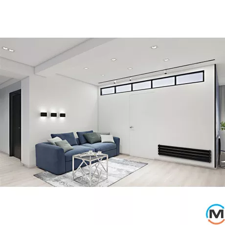 Горизонтальный дизайн радиатор ARTTIDESIGN Livorno II G 4/272/1800 черный матовый, Цвет: Черный, Высота (мм): 272, Глубина (мм): 100, Кол-во секций: 4, Длина (мм): 1800, фото , изображение 3