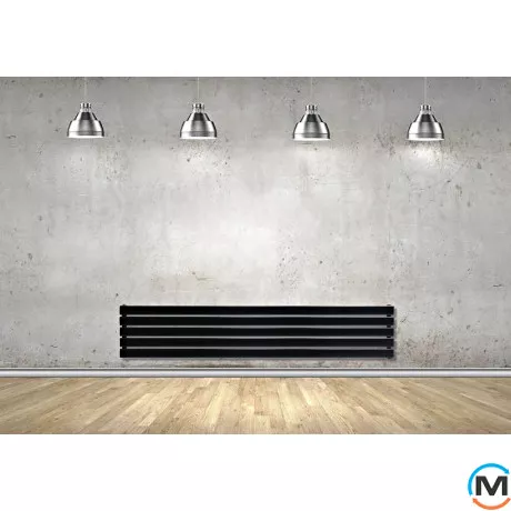 Горизонтальний дизайн радіатор ARTTIDESIGN Livorno II G 5/340/1800 чорний матовий, Колір: Чорний, Висота (мм): 340, Глибина (мм): 100, Кількість секцій: 5, Довжина (мм): 1800, фото , зображення 3