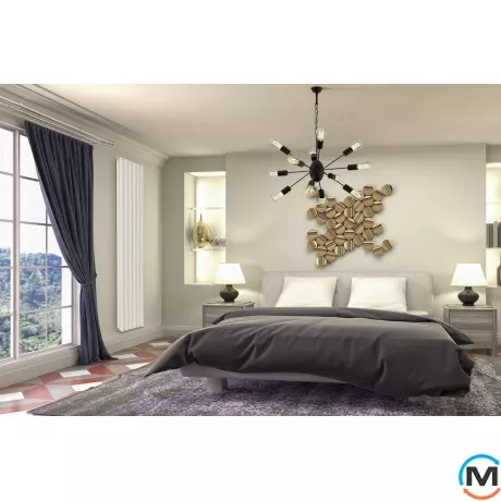 Вертикальный дизайнерский радиатор ARTTIDESIGN Rimini II 6/1800/354/50 белый матовый, Подключение радиатора: Нижнее, Исполнение: Вертикальный, Цвет: Белый, Высота (мм): 1800, Кол-во секций: 6, Длина (мм): 354, Количество рядов: 2, фото , изображение 2