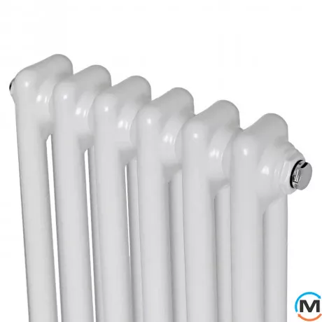 Вертикальный дизайнерский радиатор ARTTIDESIGN Bari II 6/1800/290 белый матовый, Подключение радиатора: Диагональное, Исполнение: Вертикальный, Цвет: Белый, Высота (мм): 1800, Ширина (мм): 290, Количество рядов: 2, фото , изображение 2