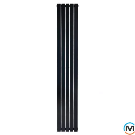 Вертикальний дизайнерський радіатор ARTTIDESIGN Terni II 5/1800/295/50 чорний матовий, Підключення радіатора: Нижнє, Виконання: Вертикальний, Колір: Чорний, Висота (мм): 1800, Кількість секцій: 5, Довжина (мм): 295, Глибина (мм): 99, Кількість рядів: 2, фото , зображення 4