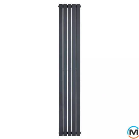 Вертикальний дизайнерський радіатор ARTTIDESIGN Terni II 5/1800/295/50 сірий матовий, Підключення радіатора: Нижнє, Виконання: Вертикальний, Колір: Сірий, Висота (мм): 1800, Кількість секцій: 5, Довжина (мм): 295, Глибина (мм): 99, Кількість рядів: 2, фото , зображення 4