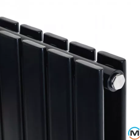Вертикальний дизайнерський радіатор ARTTIDESIGN Livorno II 6/1800/408/50 чорний матовий, Виконання: Вертикальний, Колір: Чорний, Висота (мм): 1800, Глибина (мм): 103, Кількість секцій: 6, Довжина (мм): 408, Макс. Температура (град.): 90, фото , зображення 5