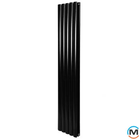 Вертикальный дизайнерский радиатор ARTTIDESIGN Rimini II 5/1800/295/50 черный матовый, Подключение радиатора: Нижнее, Исполнение: Вертикальный, Цвет: Черный, Высота (мм): 1800, Кол-во секций: 5, Длина (мм): 295, Глубина (мм): 103, Количество рядов: 2, фото 